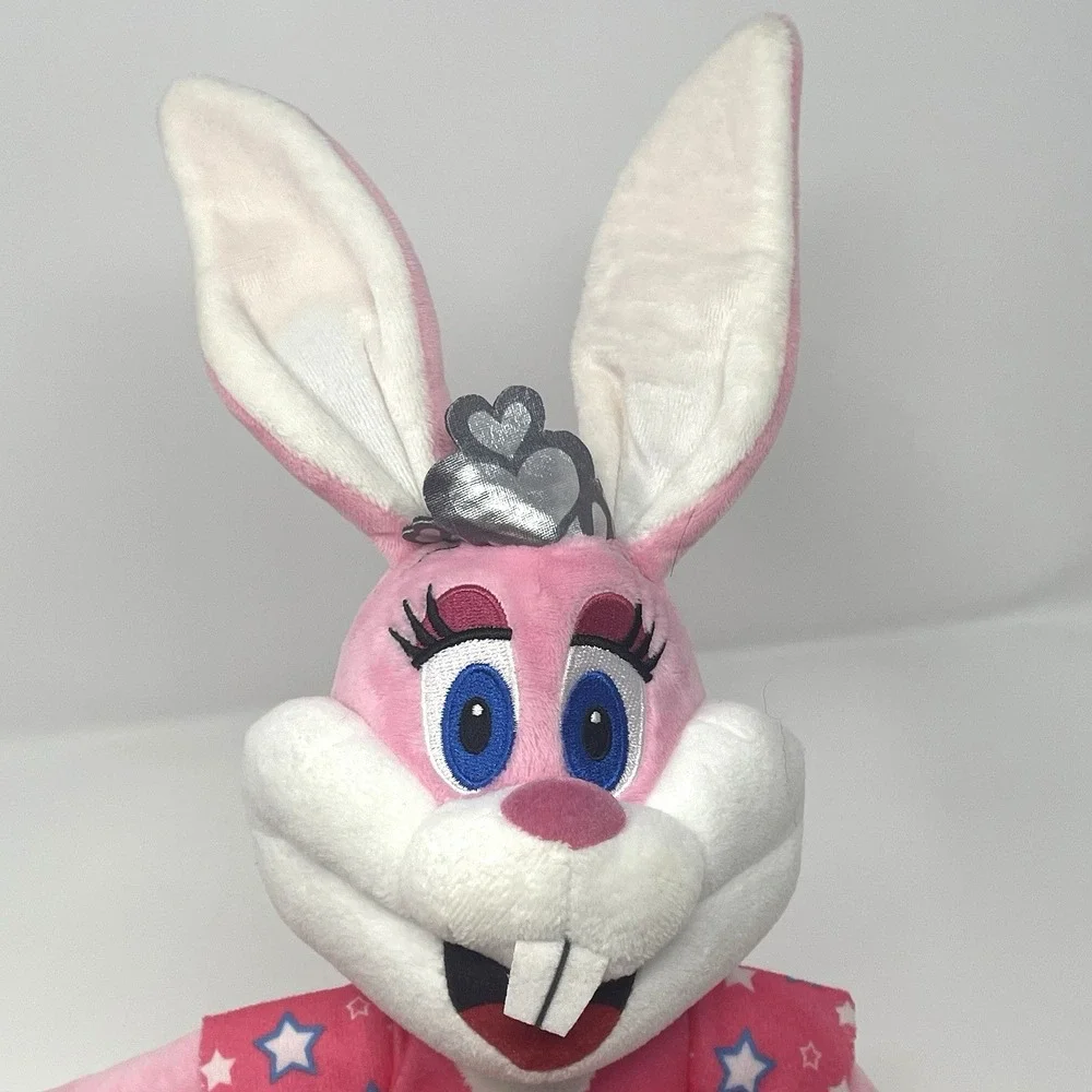 Parkdean Resorts Starland Krew Sparkle Plush Pink Bunny Rabbit Mascot Toy Crown